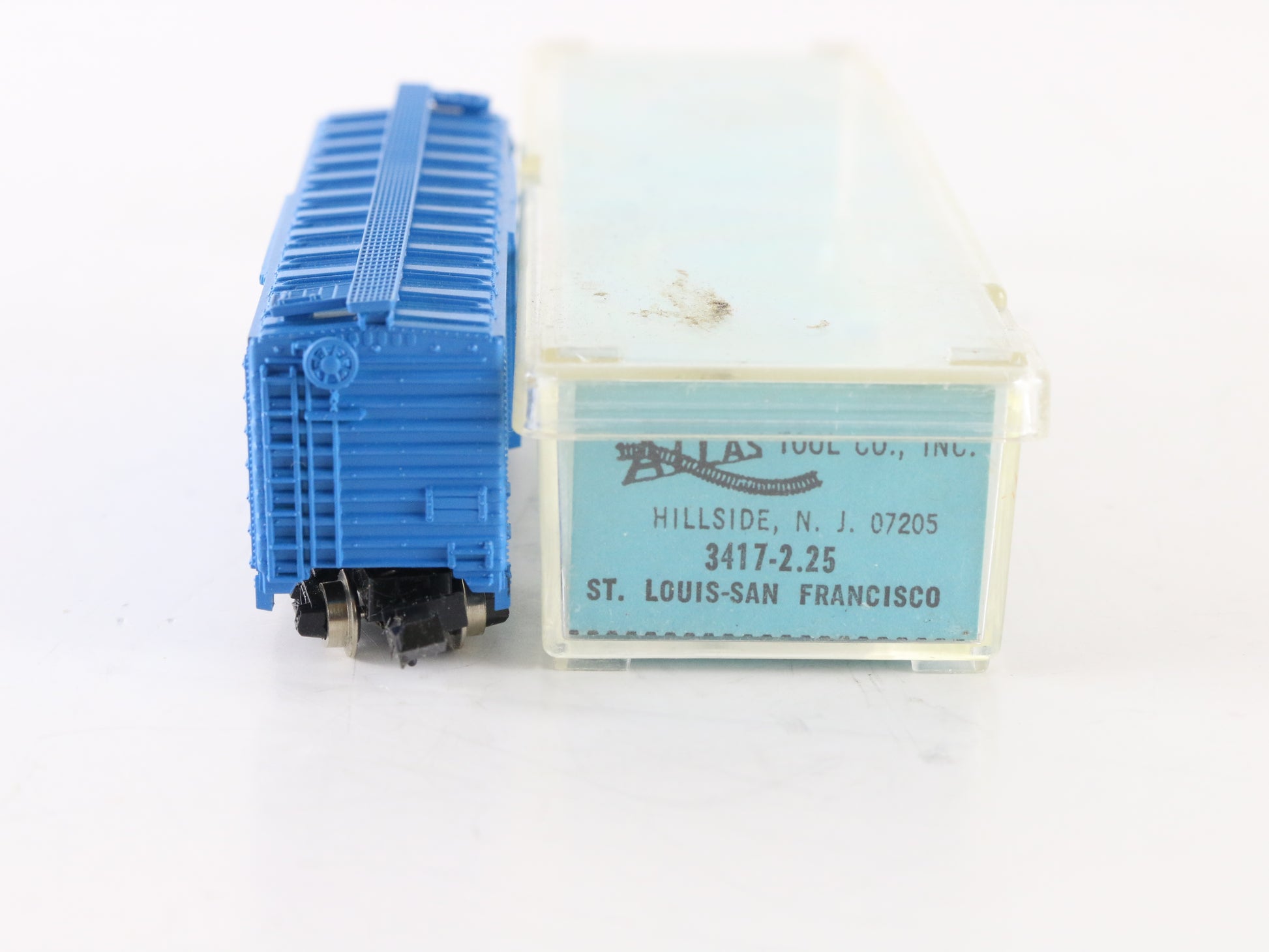Atlas N 3417 Frisco SLSF 16302 Blue Boxcar with Box