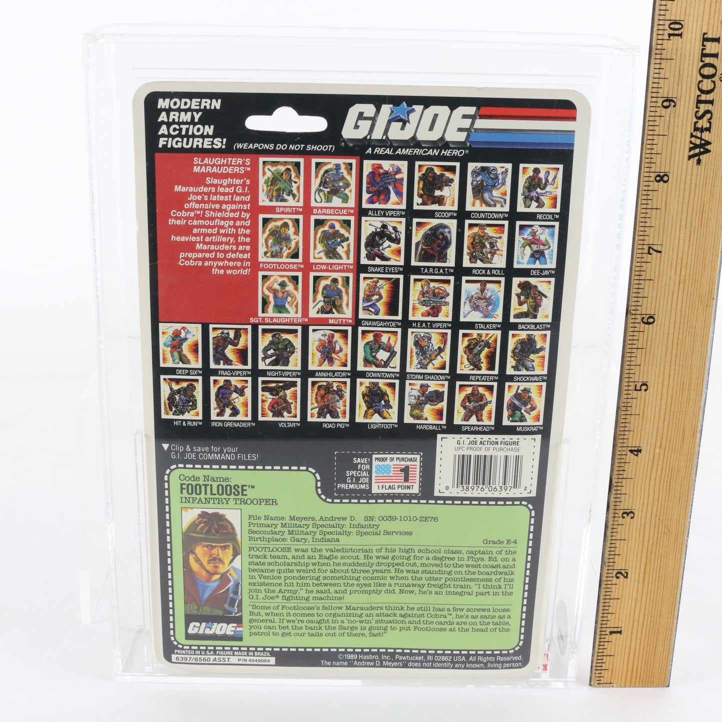 GI Joe Hasbro Footloose Slaughters Marauders 3.75" Figure CAS 70 Graded 1989