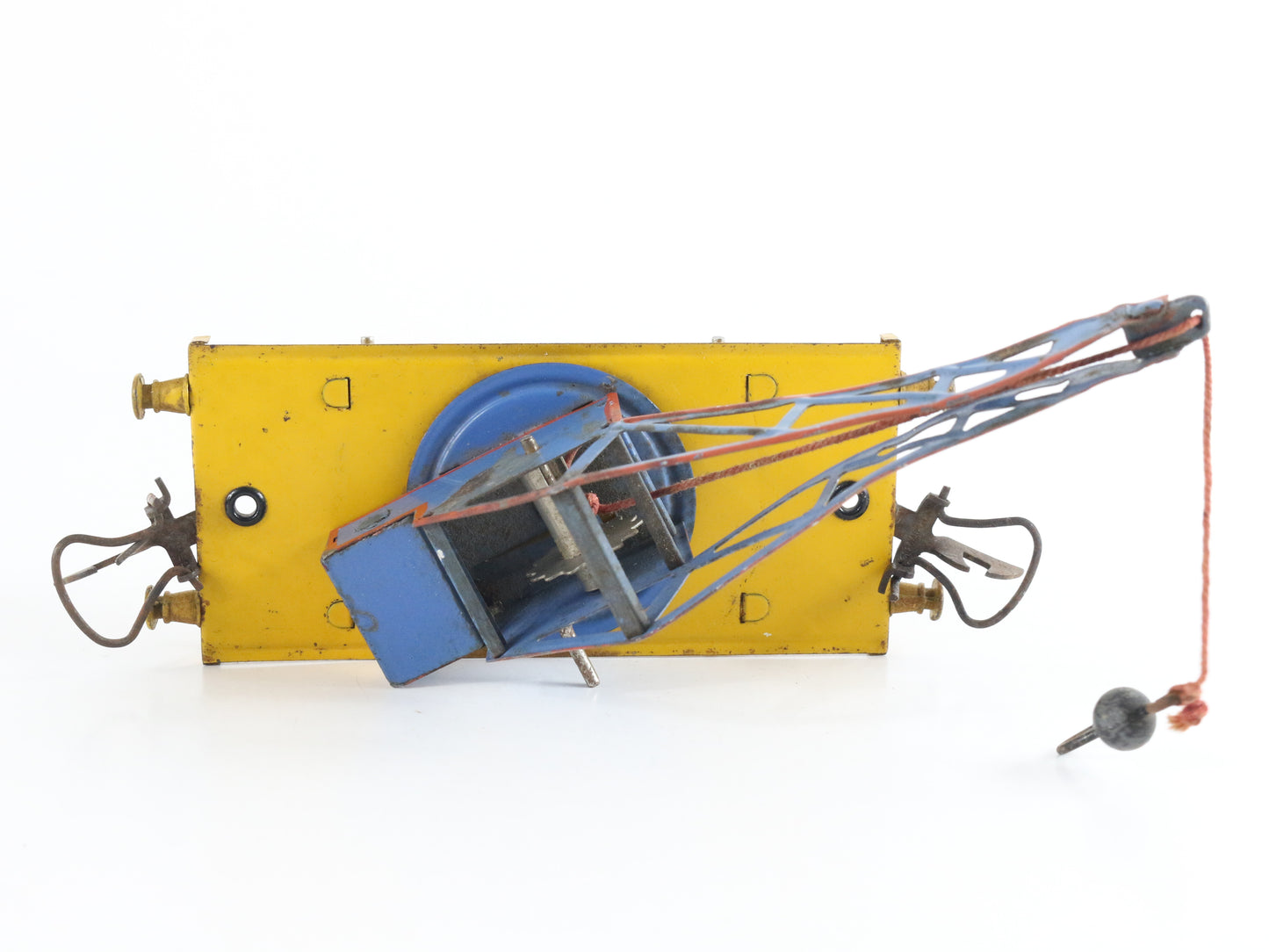 Hornby Meccano O Train Blue & Yellow Tinplate Breakdown Crane Car functional rescue crane car vintage set