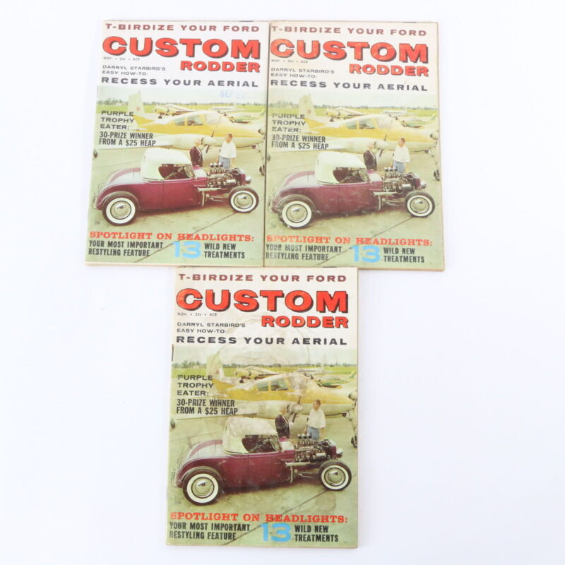 Lot Of 5 Custom Rodder November & December 1960 Vintage Car Magazines