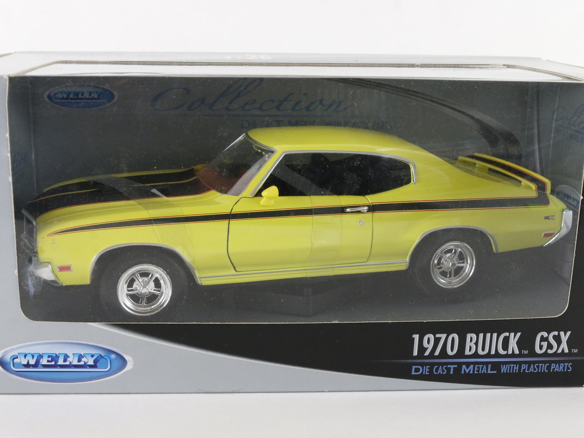 1970 Buick Gsx Yellow Black Welly 1:26 Diecast Model Car 22433w