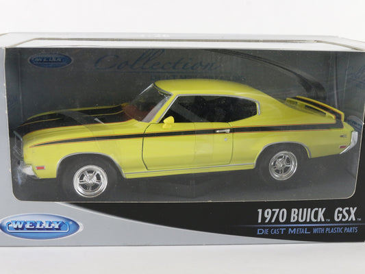 1970 Buick Gsx Yellow Black Welly 1:26 Diecast Model Car 22433w