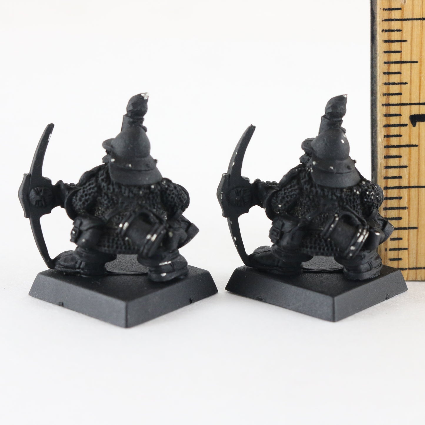 Lot Of 2 Dwarf Miners Citadel Warhammer 8044/4 Black Painted Figures