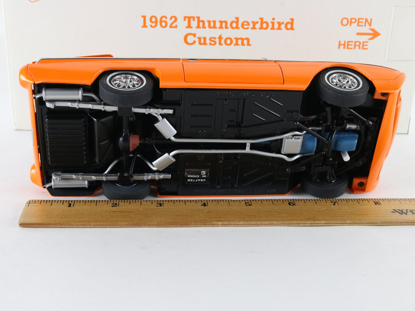 1962 Thunderbird Custom Orange Convertible Danbury Mint 1:24 Diecast Model Car