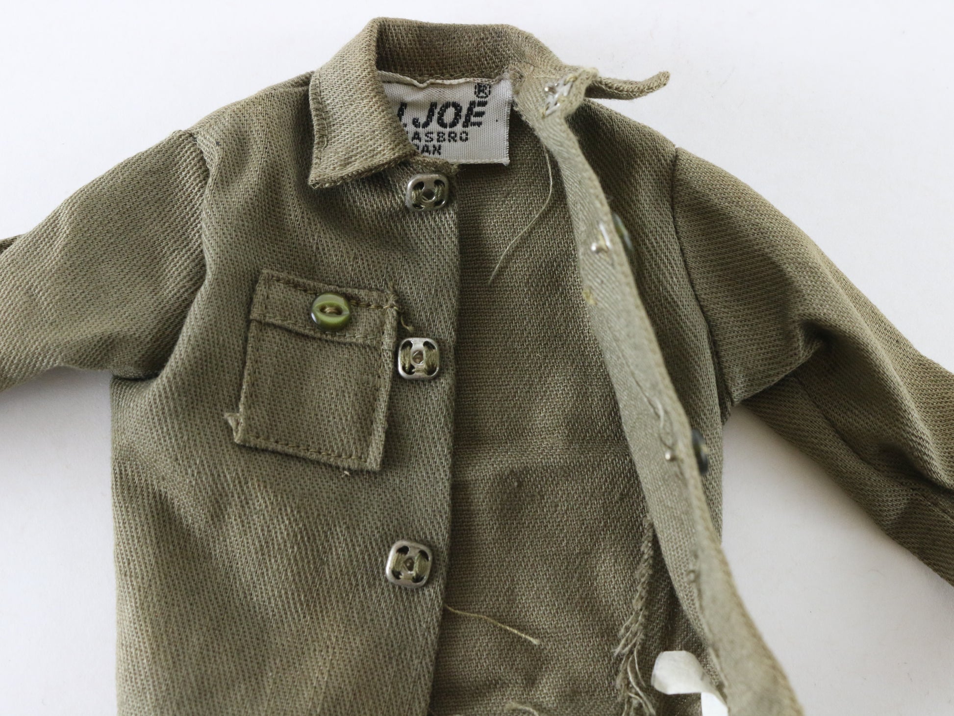  1964 Hasbro Gi Joe Army Fatigue Jacket Green For 12" Figures