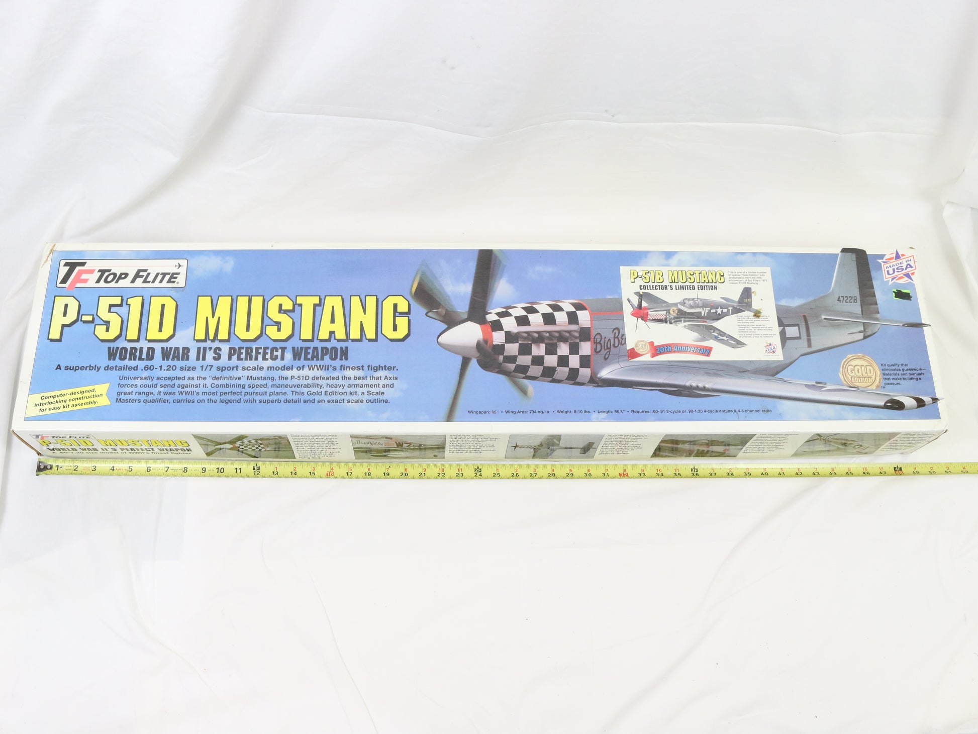 Top Flite Gold P-51d Mustang WW2 CE 1:7 65" Wingspan 