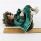 Tiny Tot Amaya Holiday Doll Marie Osmond 7" Porcelain Girl 219 W/ Green Dress