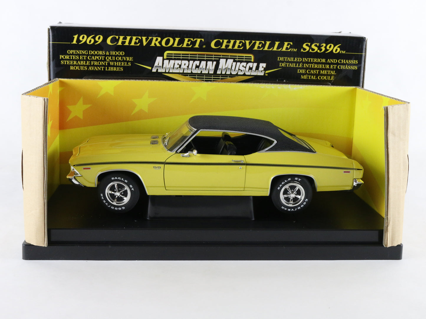 1969 Chevrolet Chevelle SS396 Yellow Black American Muscle ERTL 1:18 LE 36673