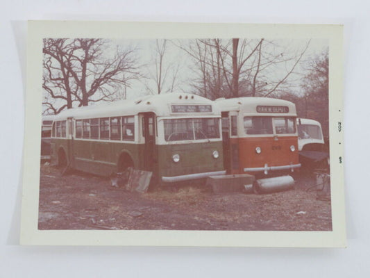 Retired buses photo orange 269 and green Drexel Hyde 1963