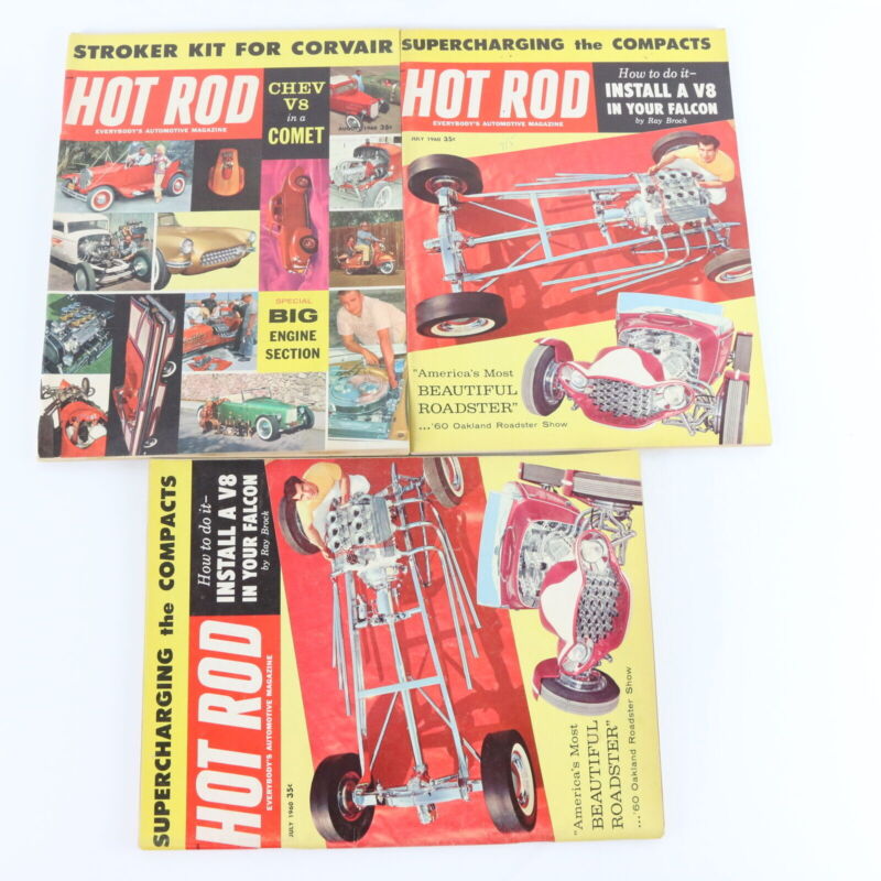 Lot Of 6 Hot Rod July August September 1960 Vintage Car Magazines