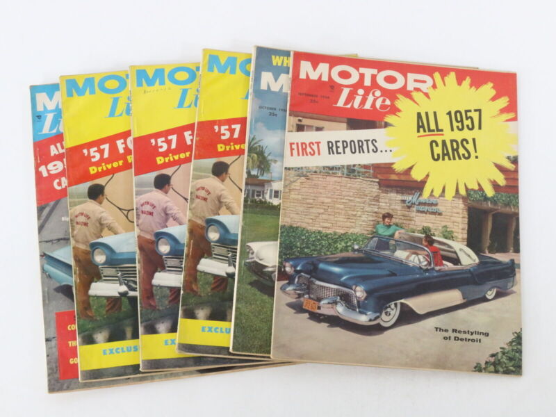 Lot Of 6 Motor Life Magazine Issues: October November December 1956 25c