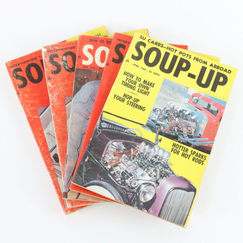 Lot Of 5 Soup-up February April June 1960 Vintage Car Magazines