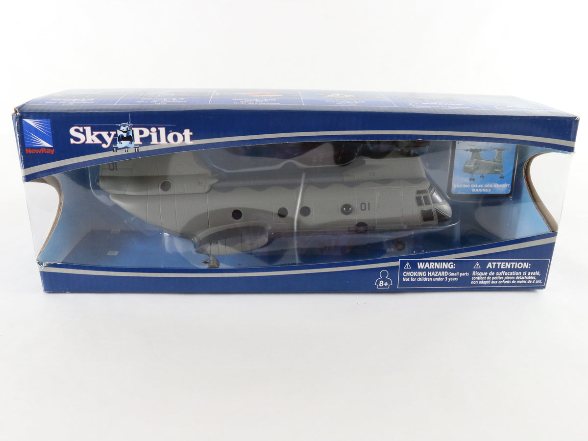 CH-46 Sea Knight Helicopter Boeing Sky Pilot New Ray 1:55 Military Vehicle