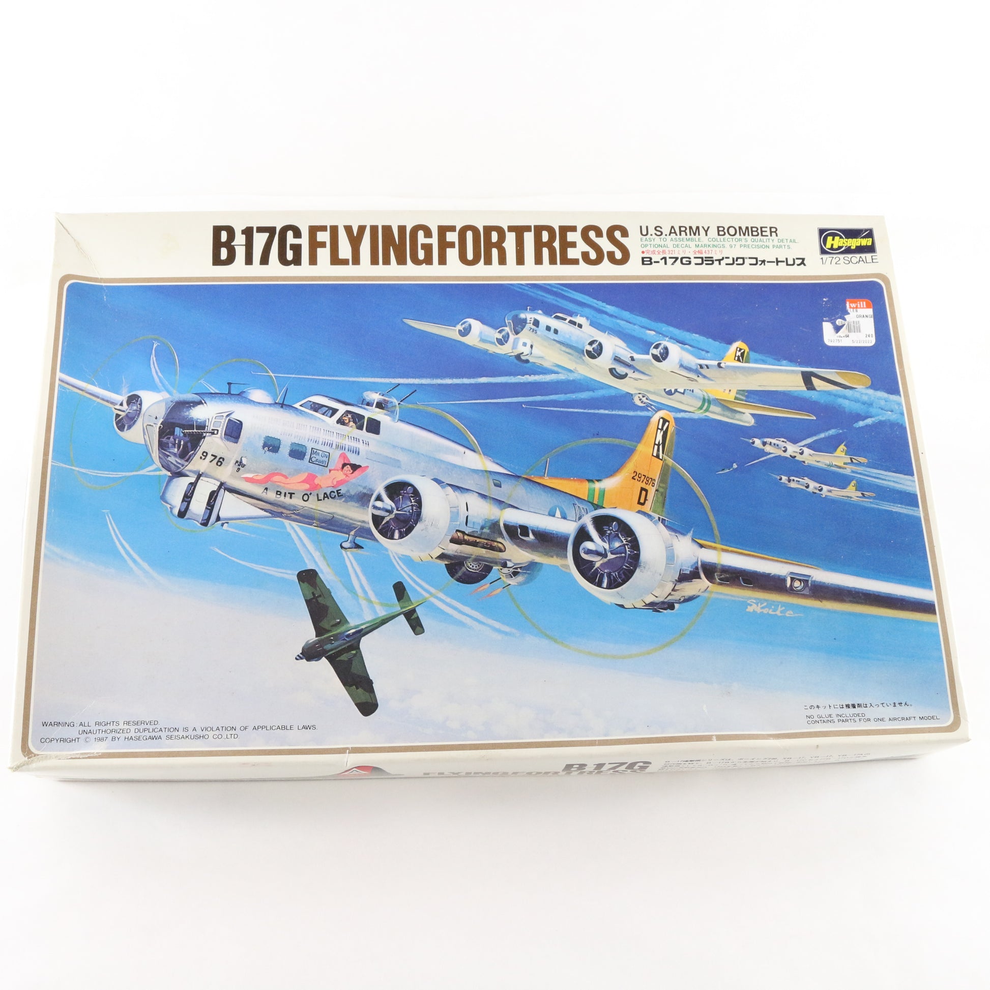 B17G Flying Fortress Us Heavy Bomber Plane Hasegawa 1:72 Model Kit K10