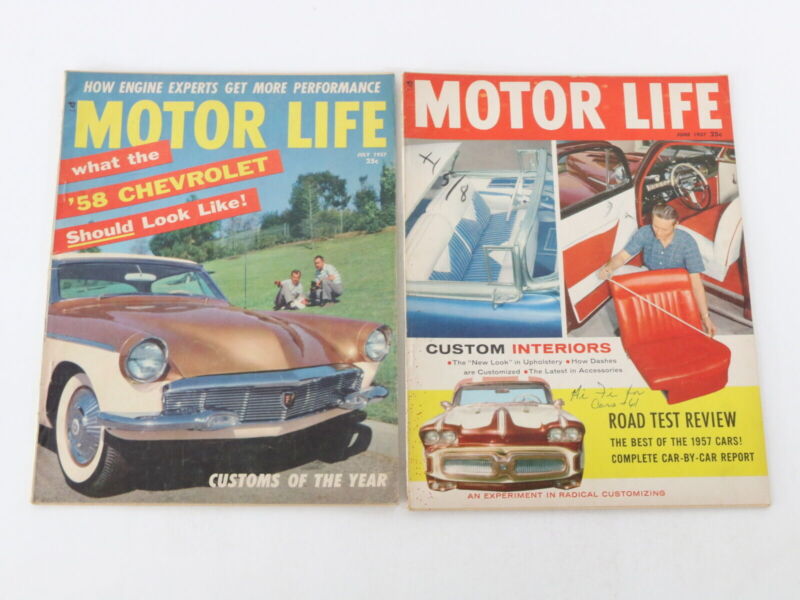 Lot Of 5 Motor Life 1950sVintage Car Magazines Apr June July 1957 25c