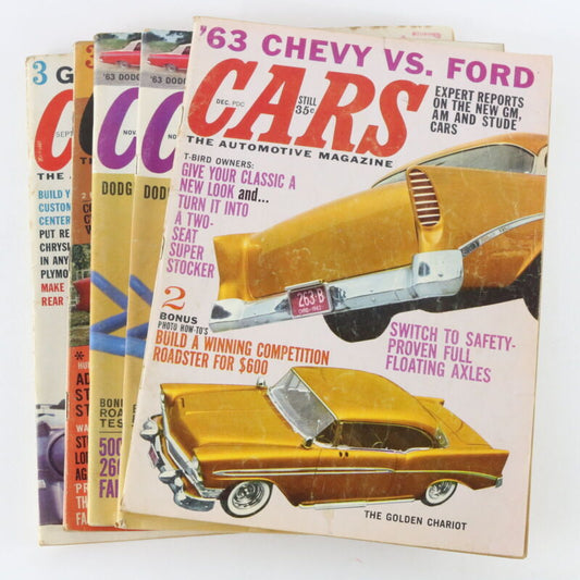 Lot Of 5 Cars Automotive Sept Oct Nov Dec 1962 Vintage Car Magazines