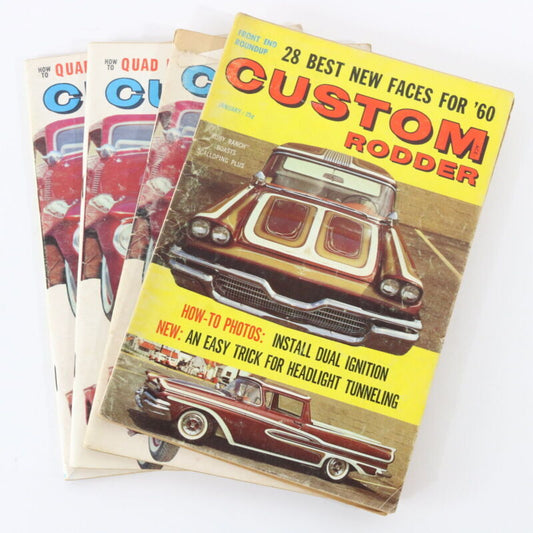 Lot Of 4 Custom Rodder January Jan & February Feb 1960 Vintage Car Magazines