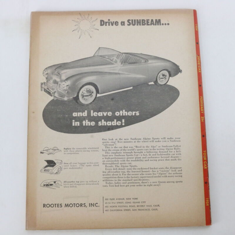 Pdc Your Car Service Magazine February 25c 1954 USA