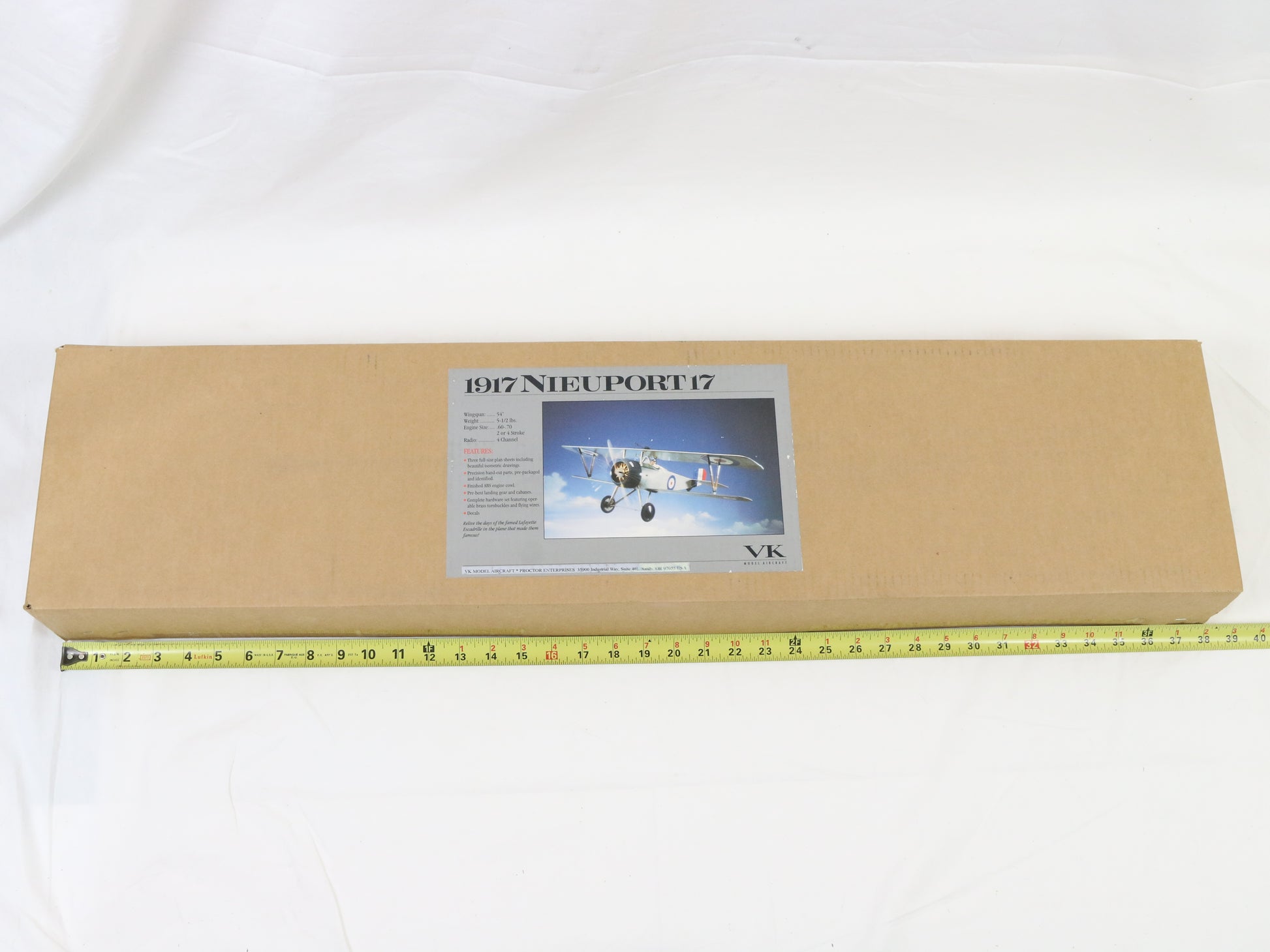 VK Model Aircraft 1917 Nieuport 17 54" Wingspan Wood RC Plane Kit