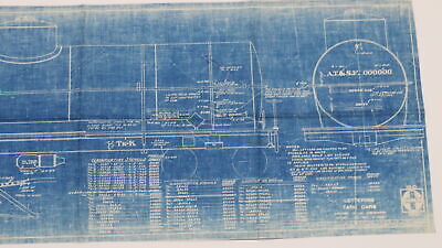 Santa Fe ATSF Tank Car Lettering Train Blueprint 18-c 992 Nov 6 1925 40.25"