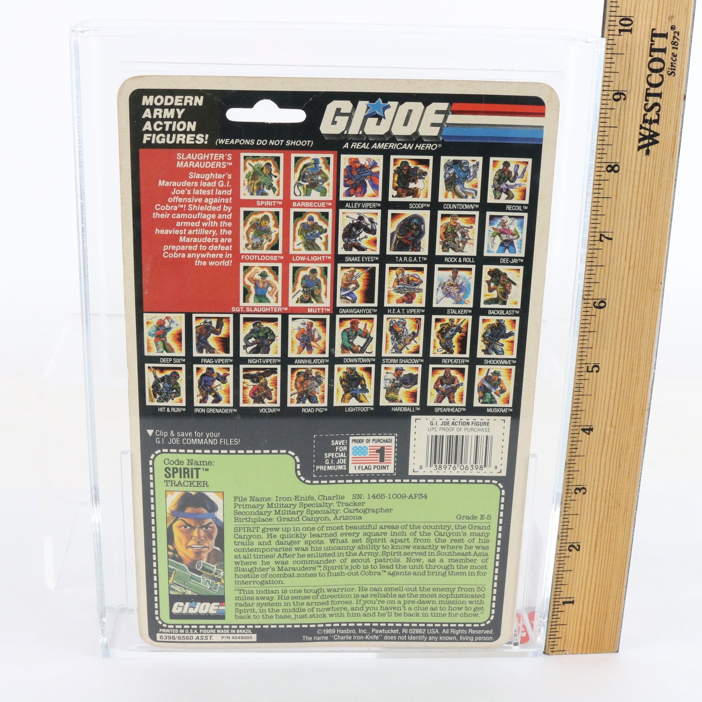 1989 GI Joe Slaughter Marauders Spirit Tracker 3.75" Figure 80 NM AFA Graded