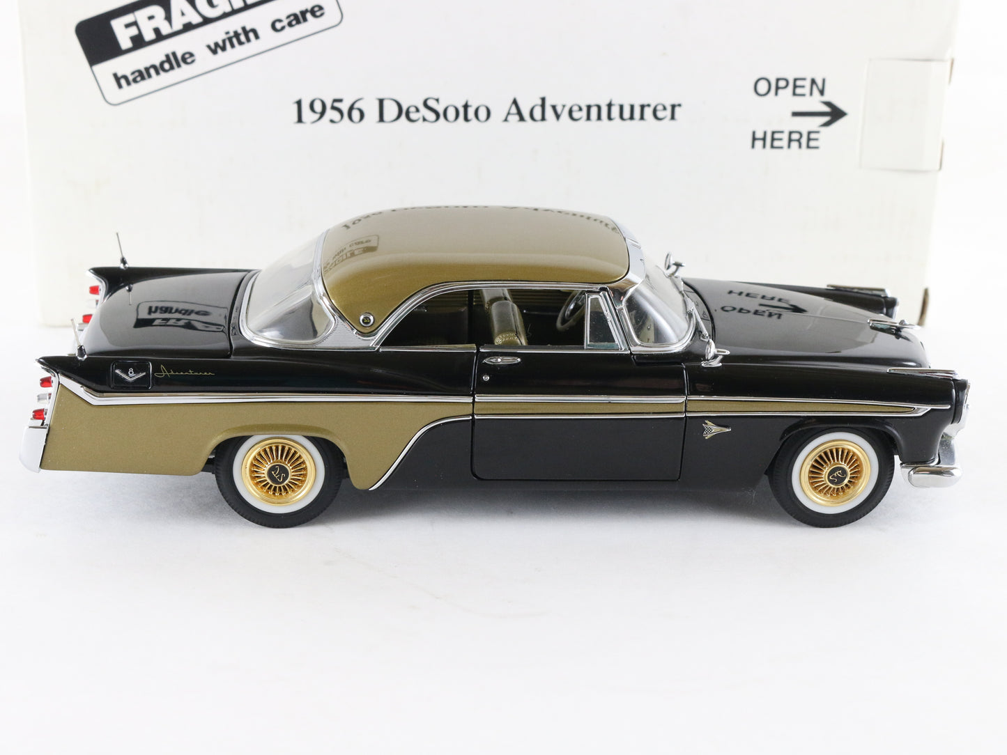 1956 Desoto Adventurer Coupe Black Gold Danbury Mint 1:24 Diecast Model