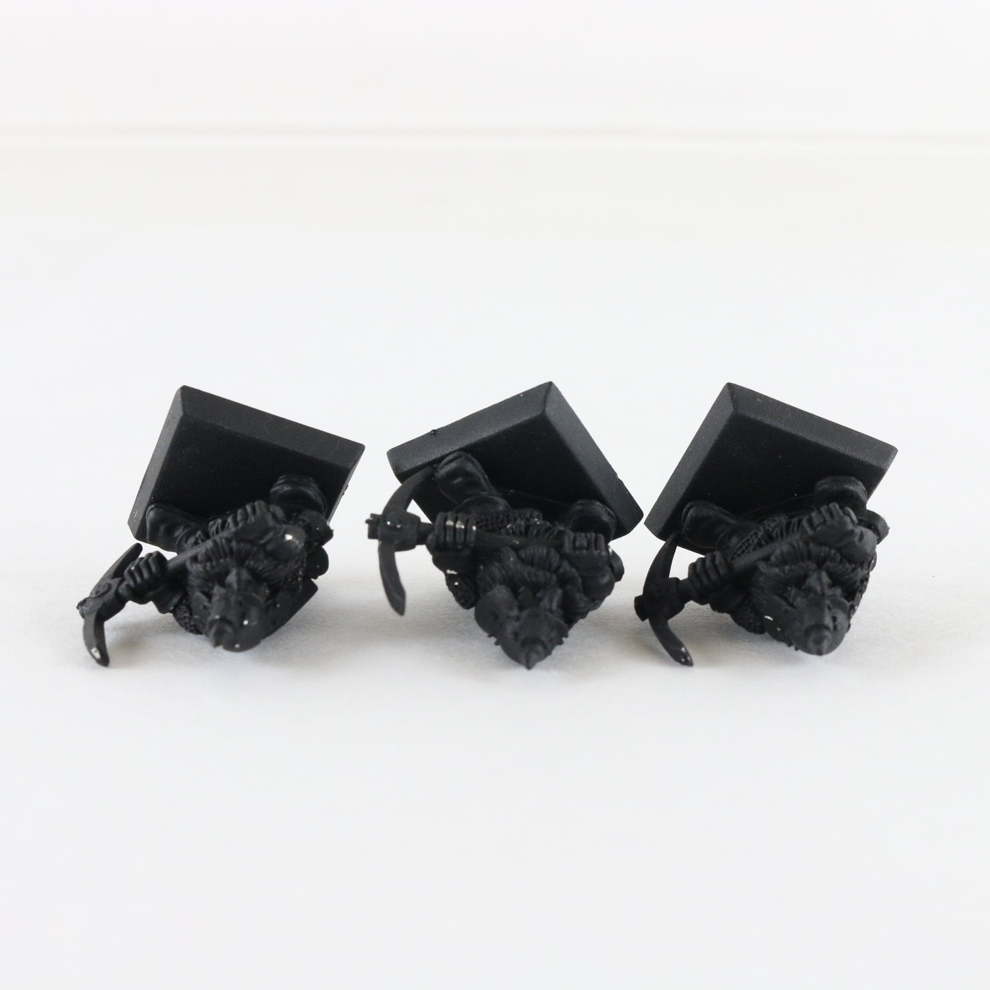 Lot Of 3 Dwarf Miners Citadel Warhammer 8044/1 Black Painted Metal Figures