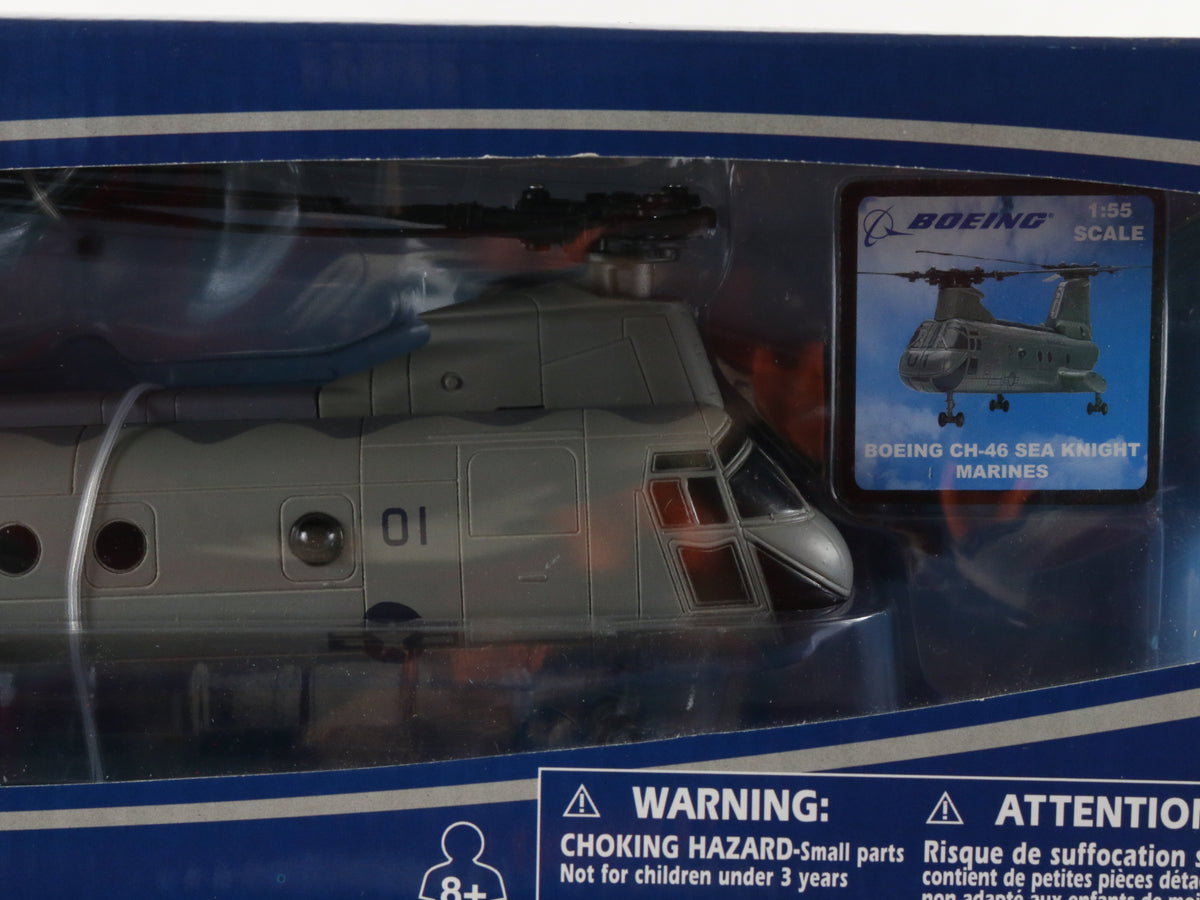 CH-46 Sea Knight Helicopter Boeing Sky Pilot New Ray 1:55 Military Vehicle