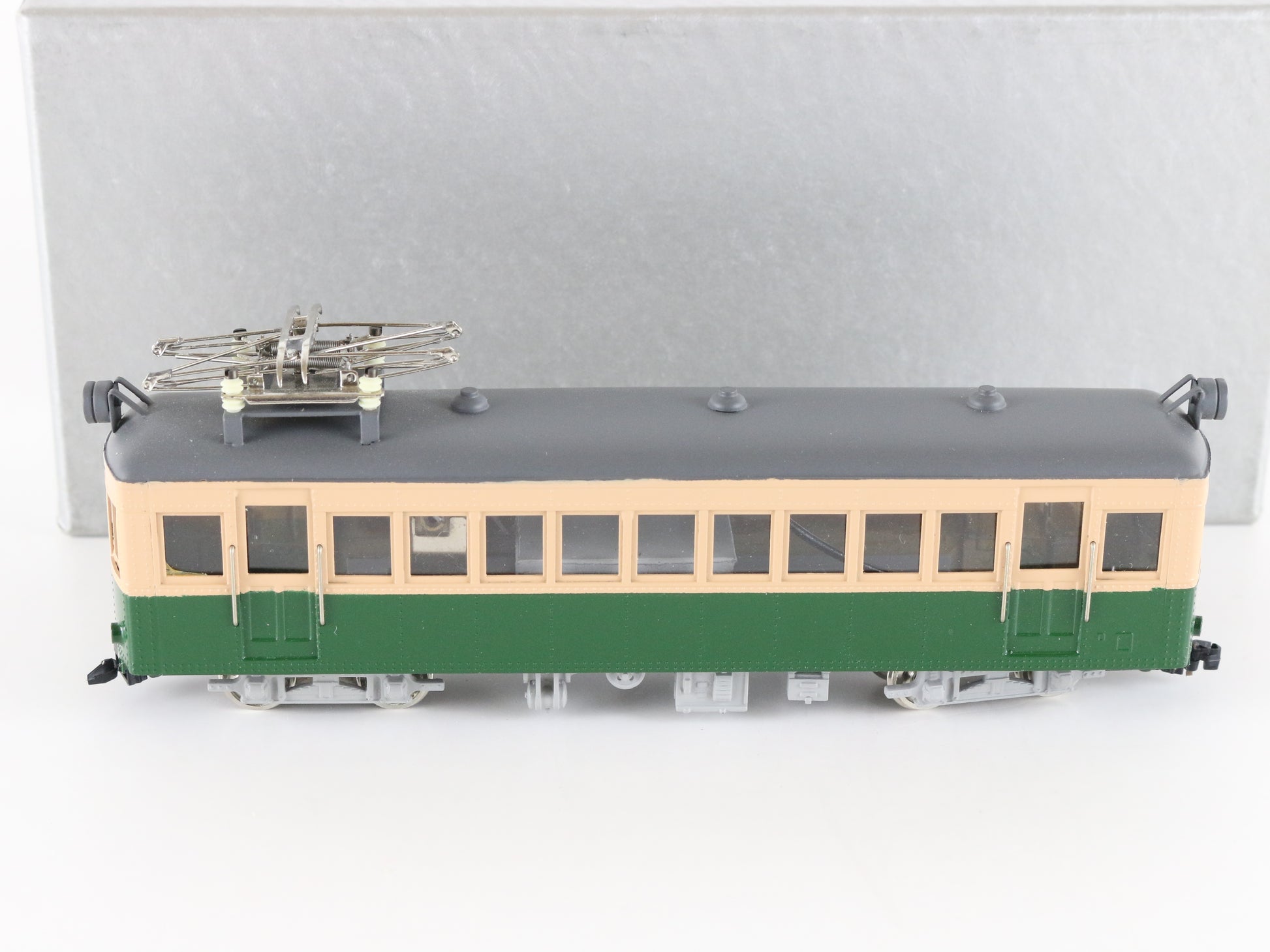 Coral Ueda Kotsu Moha Japan N Painted Brass Trolly Car W/ Pantograph