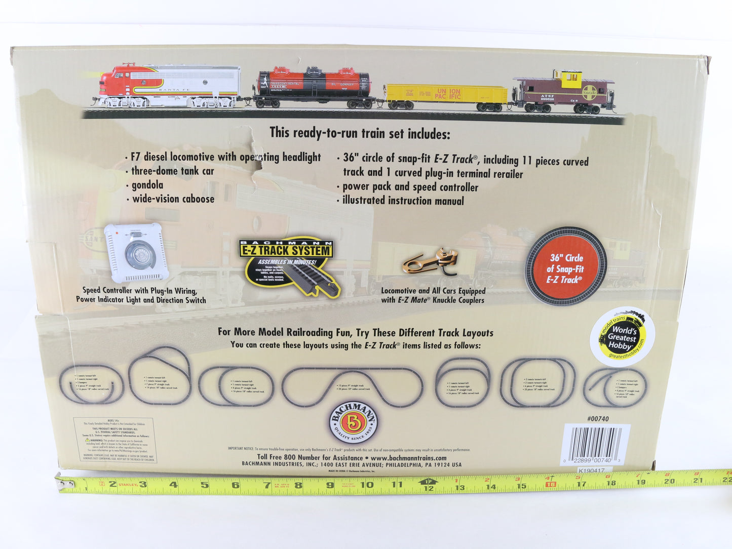 Bachmann HO 00740 Canyon Chief Santa Fe Diesel Locomotive Train Set