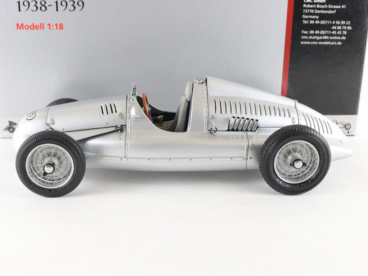 1938-39 Auto Union Type D Silver CMC 1:18 M-027 Metal Model Car