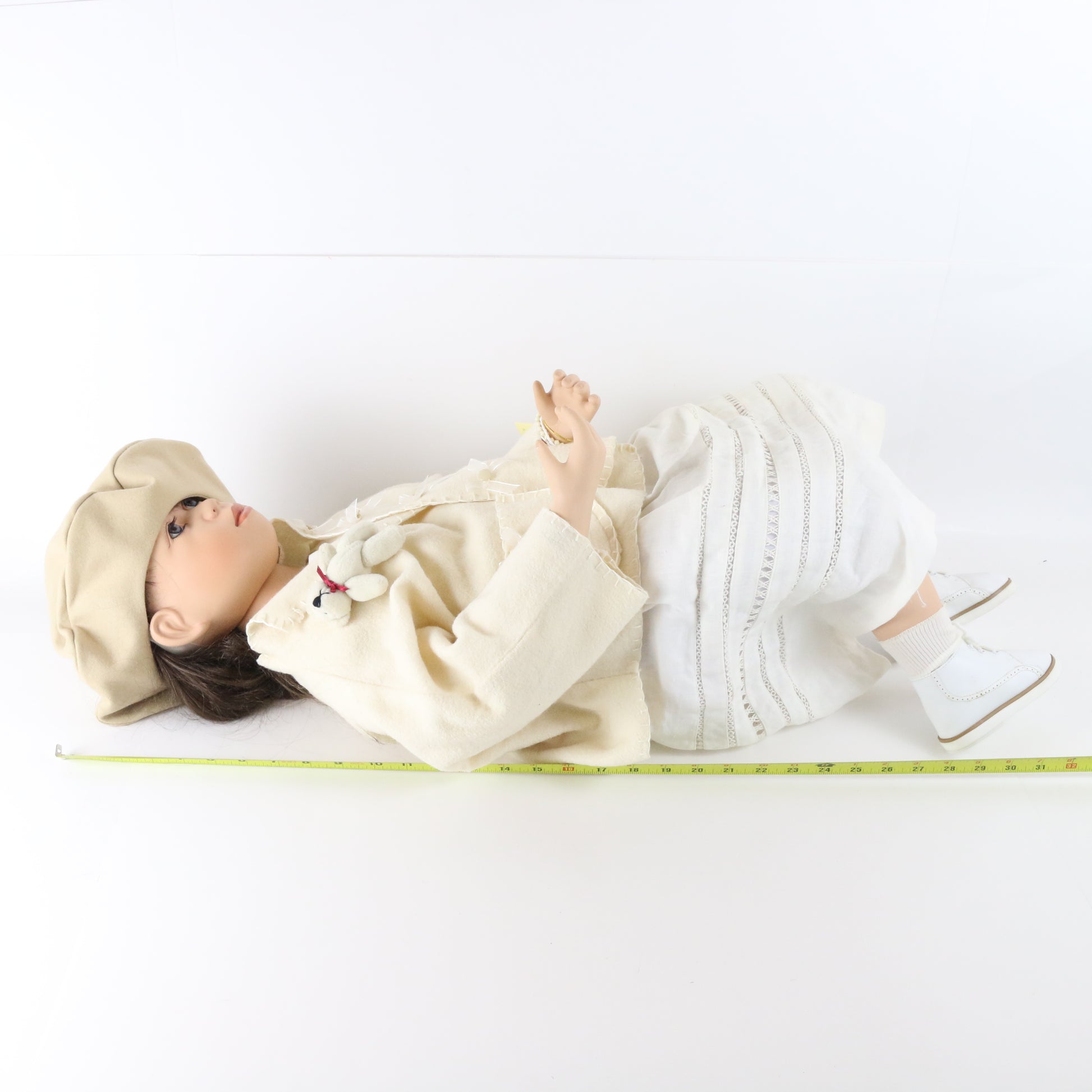 Amanda Christine Orange Tan & White Dress Large 35" Porcelain Doll 176/400
