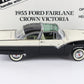 1955 Ford Fairlane Crown Victoria Black White Danbury Mint 1:24 Diecast Model