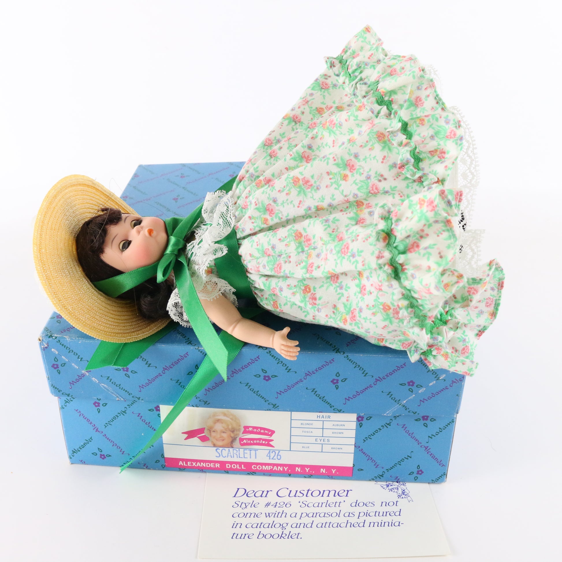 Scarlett Madame Alexander Green Dress Girl Doll 8" 426