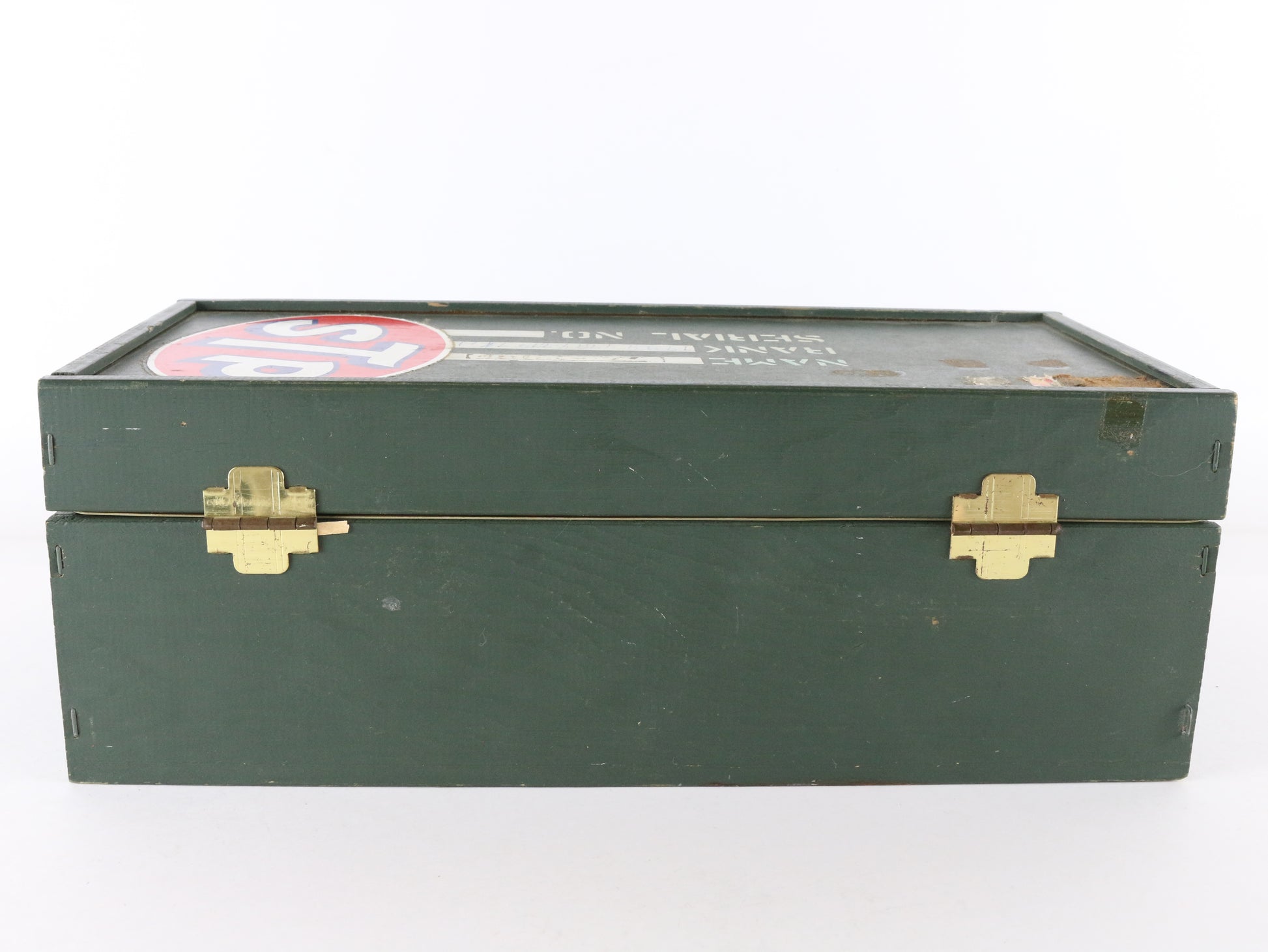  1960s Gi Joe Hasbro Wooden Green Military Footlocker Case W/ Tray