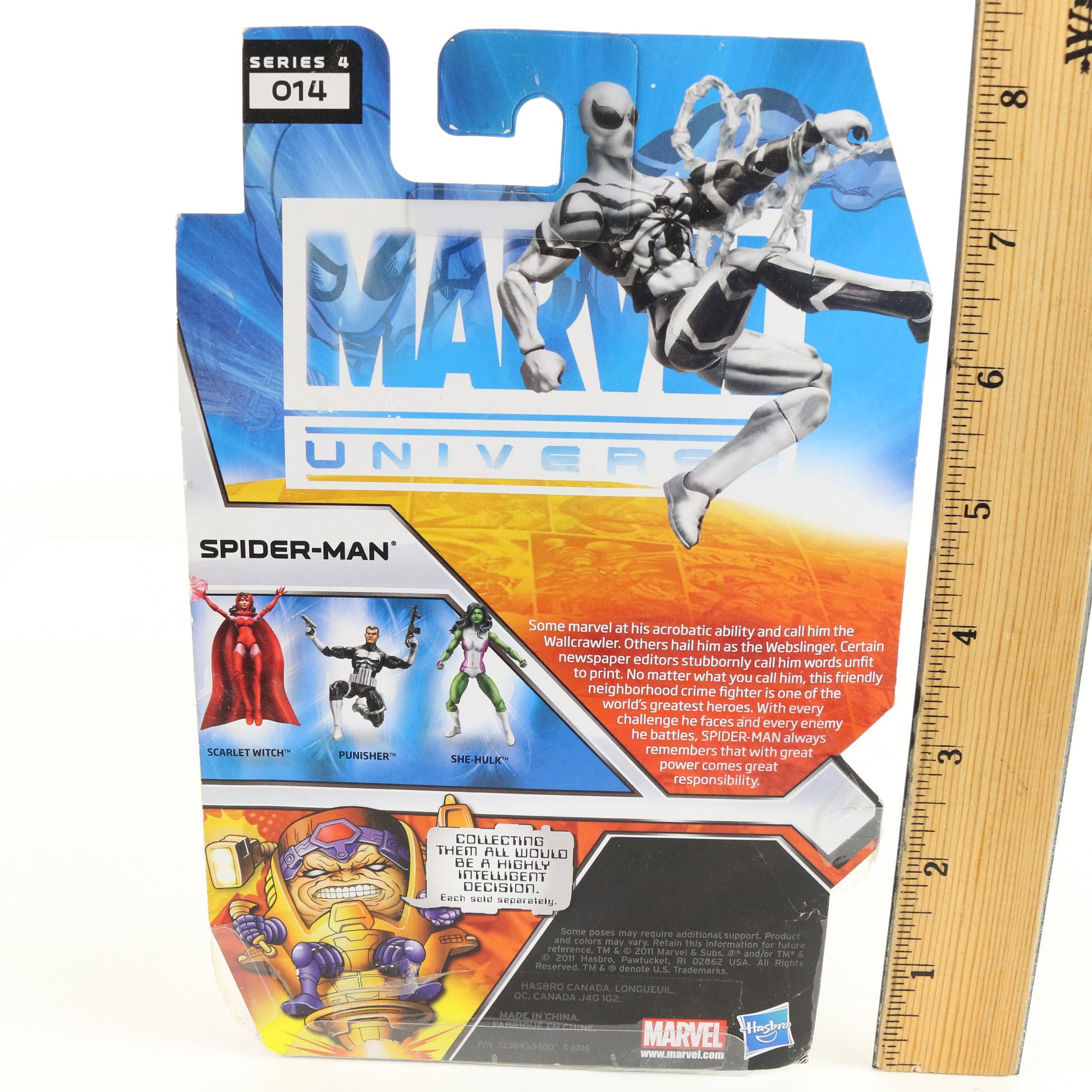 Marvel Universe Series 4 014 Spider-Man White Hasbro 3.75” WHITE VARIANT