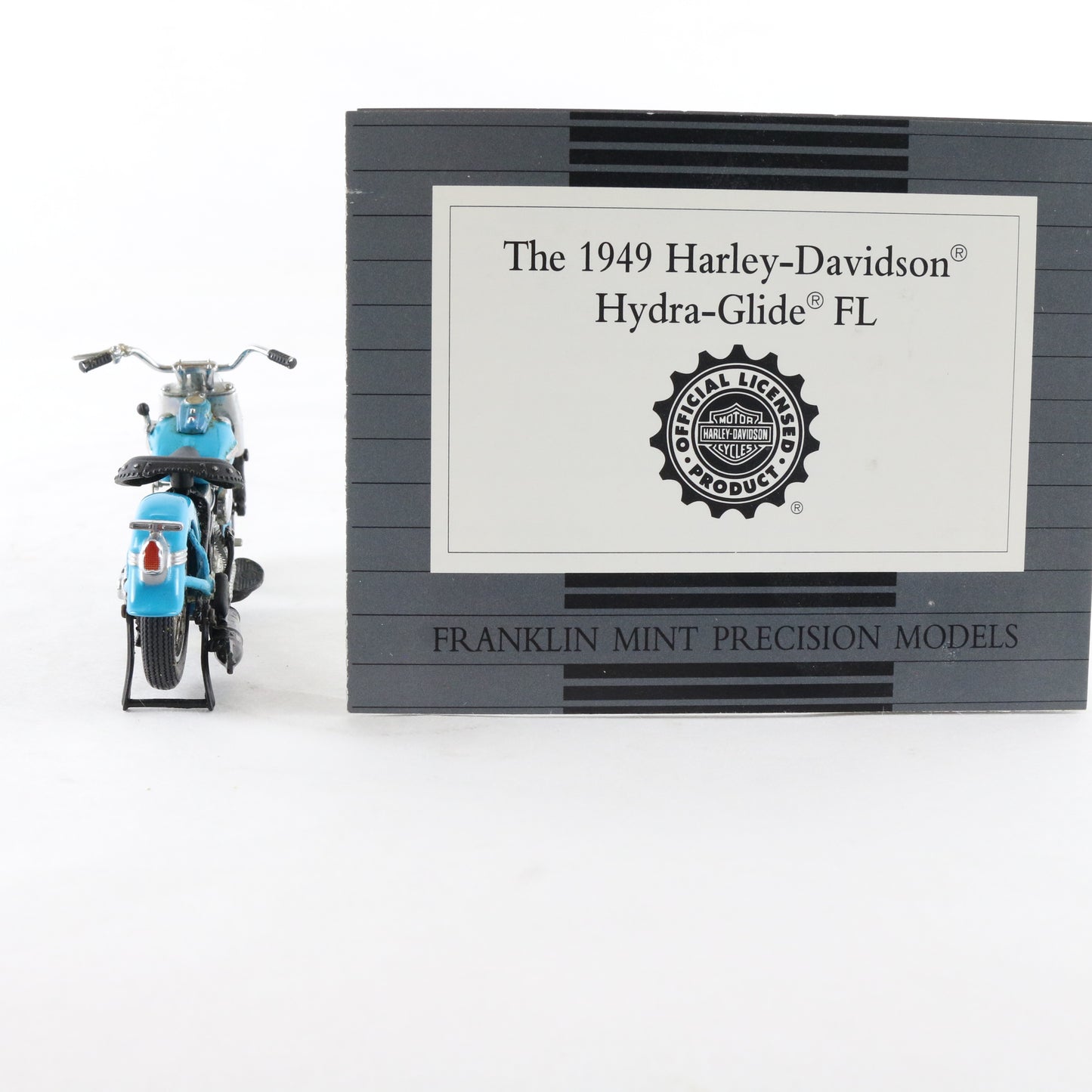 1949 Harley Davidson Hydra-Glide FL Blue Franklin Mint 1:24 Model Motorcycle