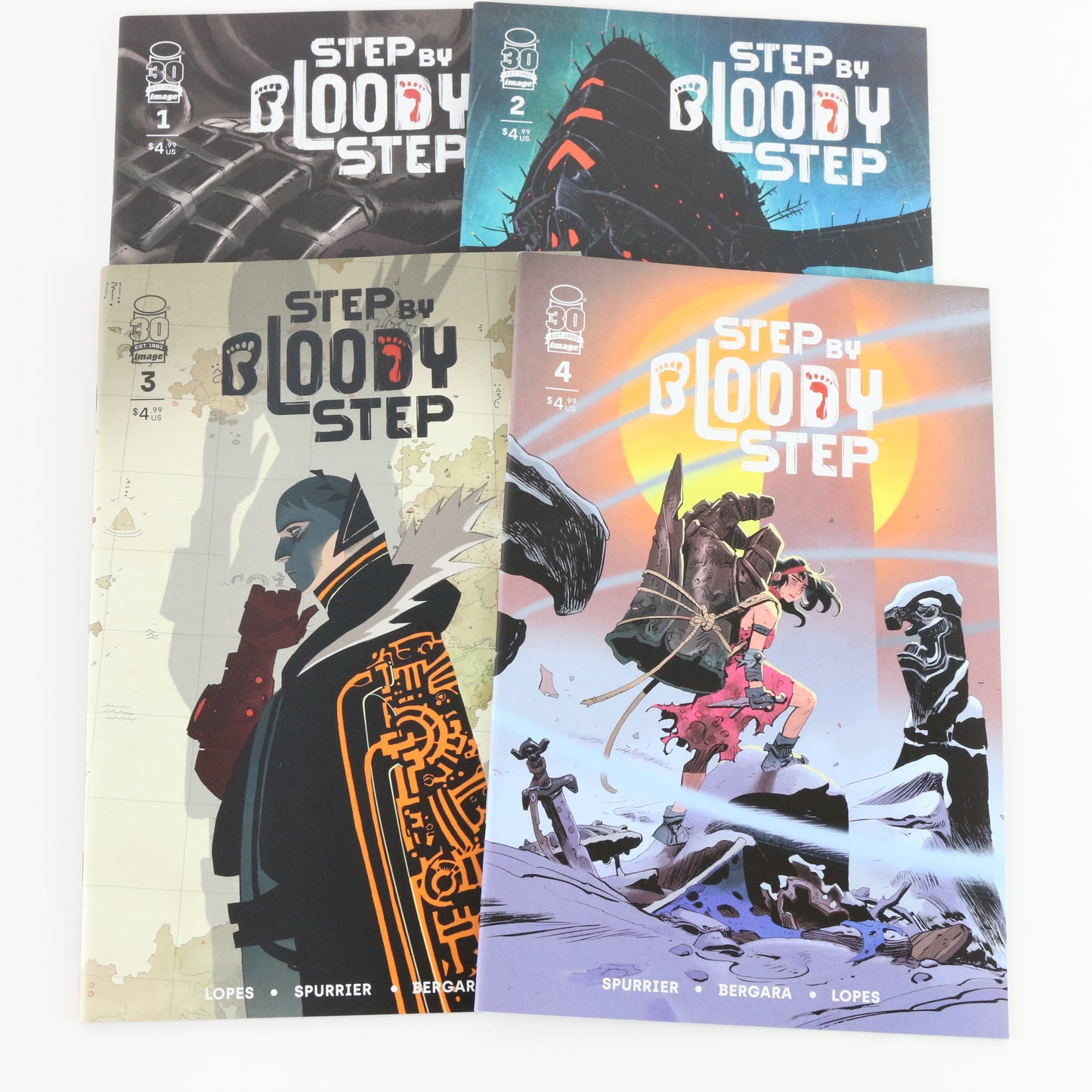 Step By Bloody Step #1-4 Bergara Comic Covers