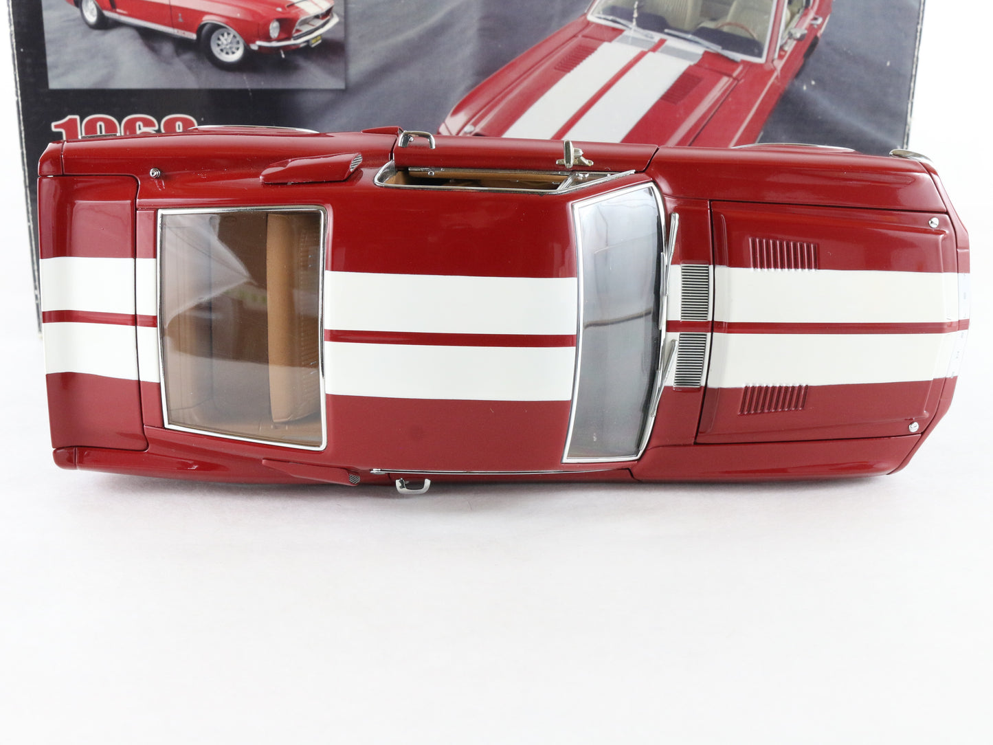 1968 Shelby GT 500 Red & White Exact Detail Replicas 1:18 Metal Model Car