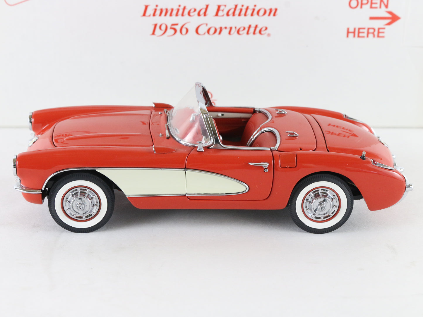 1956 Chevy Corvette Venetian Red & White Limited Danbury Mint 1:24 Diecast 4753