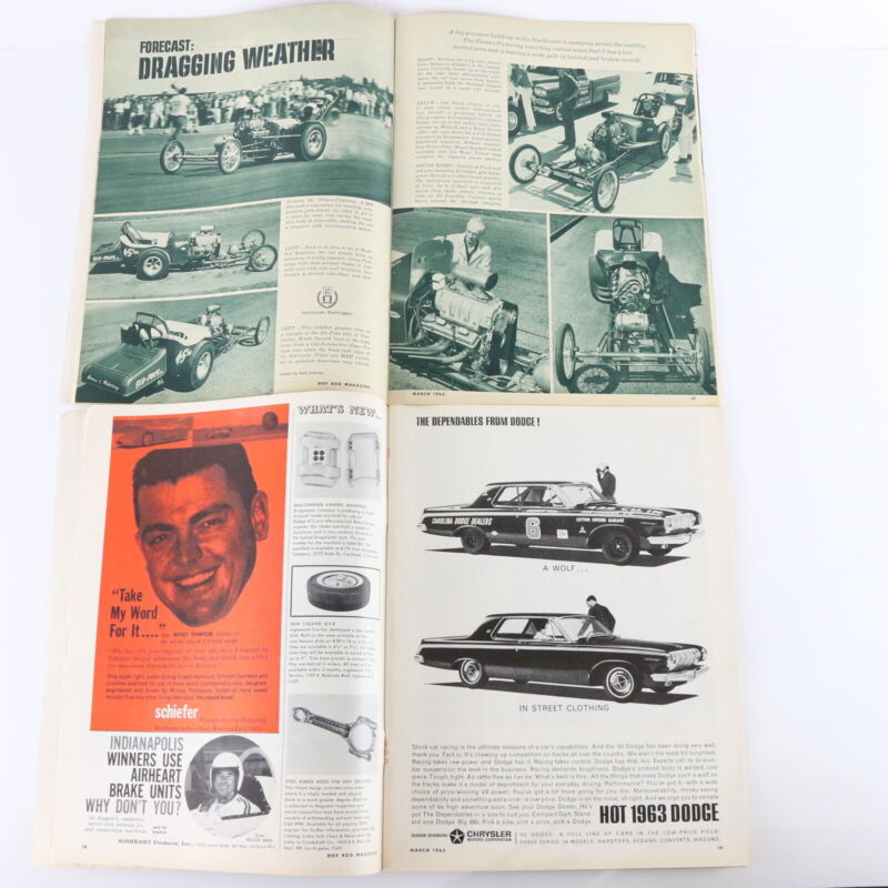 Lot Of 4 Hot Rod Pontiac Super 421 V8 March 1963 Vintage Car Magazines