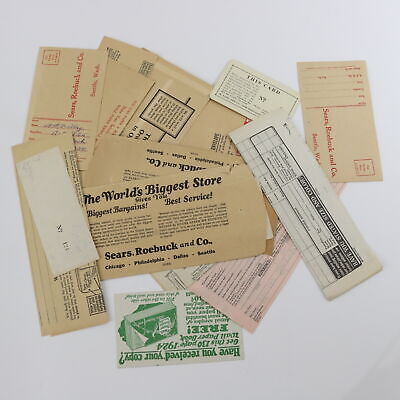 Vintage Sears Roebuck 1920s order sheets and envelopes