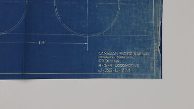 Canadian Pacific 4-6-4 Locomotive Erecting Train Blueprint J-35-l-274 1930 99.5"