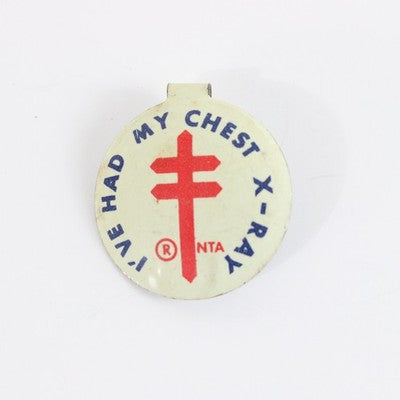 Vintage Ive Had My Chest X-ray Green Duck Lung Association Pinback Button 1"