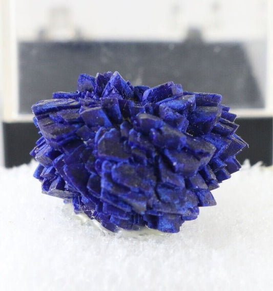 Blue Azurite Mineral Crystal Cluster W/ Case .75"