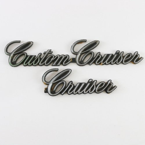 Lot Of 2 1970s Custom Cruiser Oldsmobile Emblem Badges 9"