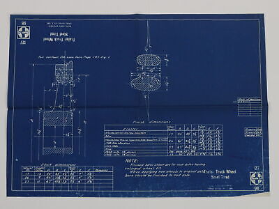 Santa Fe trailer truck wheel blueprint 1929