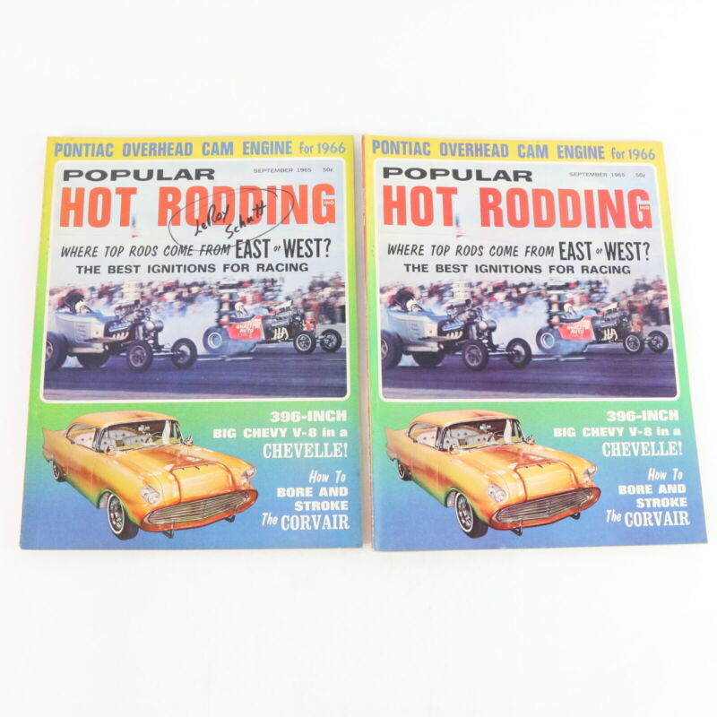 Lot Of 4 Popular Hot Rodding September & October 1965 Vintage Car Magazines