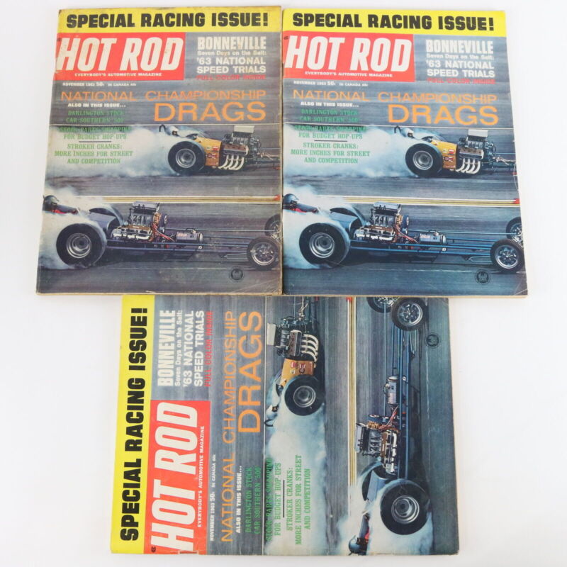 Lot Of 5 Hot Rod Racing Issue National Champ Drags Nov 1963 Vintage Magazines