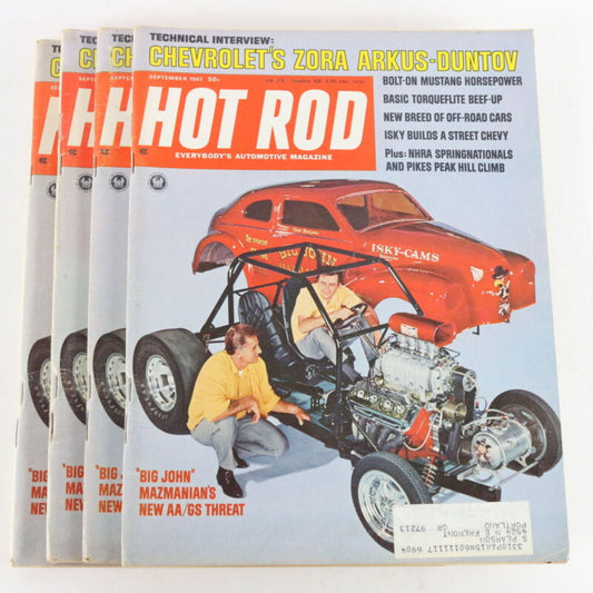 Lot Of 4 Hot Rod Zora Arkus Dunton September 1967 Vintage Car Magazines